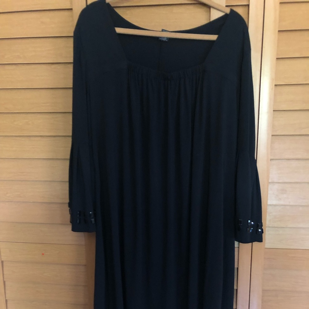Black Lane Bryant Long Bell Sleeve Midi Dress